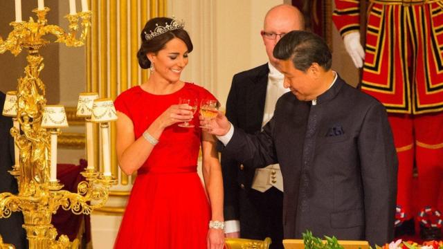 The then Duchess of Cambridge with Chinese President Xi Jinping