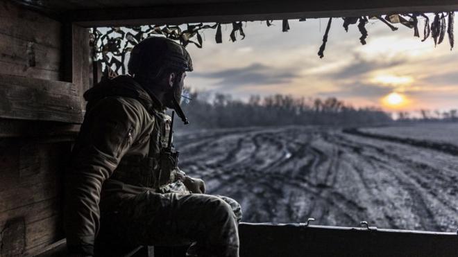 Военный в районе Бахмута