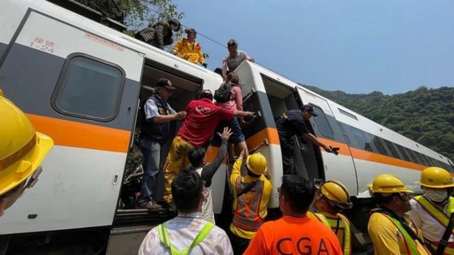 Taiwan rail crash site