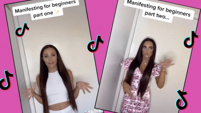 Shots of Alanis's TikTok videos