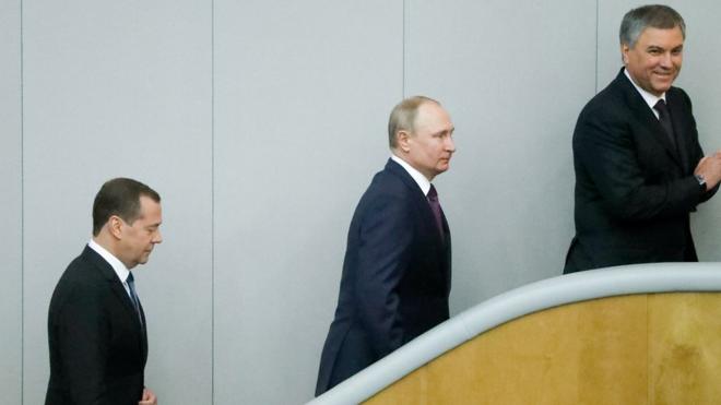 Дмитрий Медведев, Владимир Путин и Вячеслав Володин