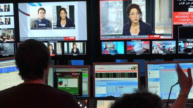 File photo of BBC Persian television channel studio (2009)