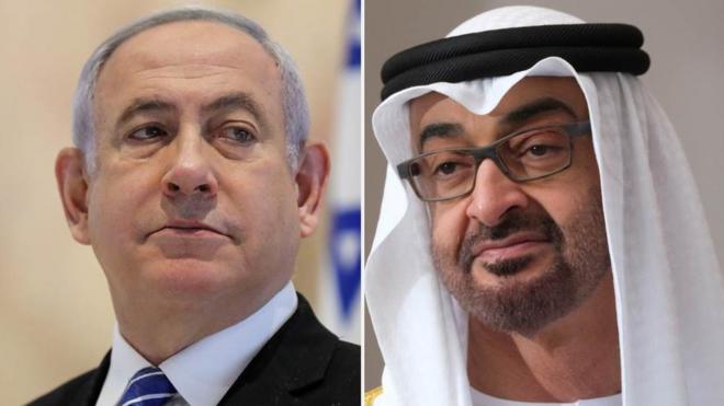 Биньямин Нетаньяху и кронпринц Мохаммед бин-Зайед аль-Нахьян