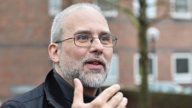 Jordi Casamitjana leaves an Employment Tribunal in Norwich after it ruled that ethical veganism is a philosophical belief and is therefore protected by law.