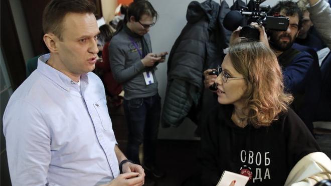 Алексей Навальный и Ксения Собчак