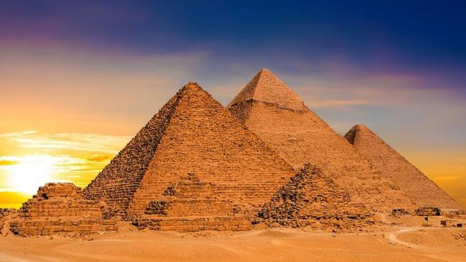 The pyramids of Giza, in Egypt