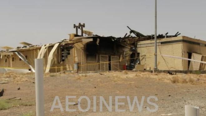 Photograph, posted by Atomic Energy Organization Of Iran, purportedly showing damaged building at Natanz uranium enrichment facility (2 July 2020)