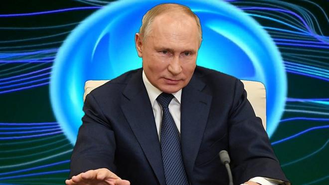 Владимир Путин и виртуальный ассистент "Афина"