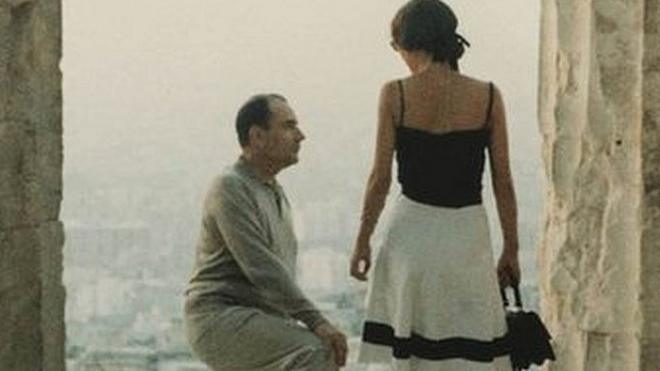 Francois Mitterrand with Anne Pingeot at the Acropolis in Athens in the 1970s