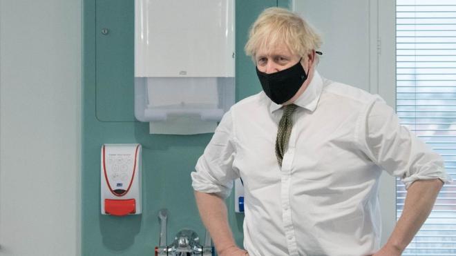 Boris Johnson pictured on Monday 4 January