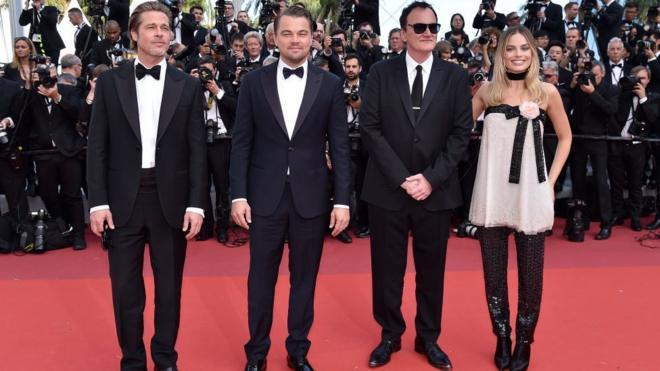 Brad Pitt, Leonardo DiCaprio, Quentin Tarantino and Margot Robbie