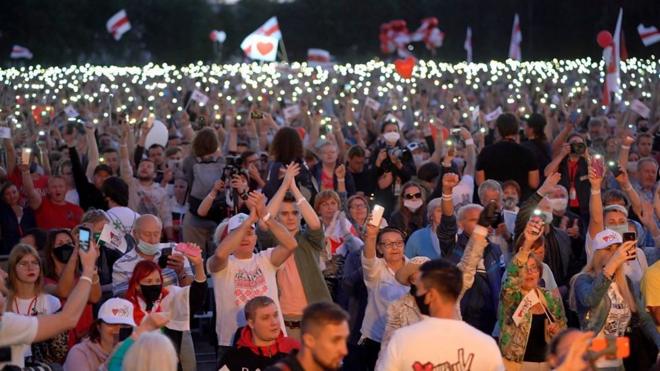 Митинг в поддержку Светланы Тихановской в Минске.