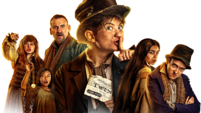 Characters from the series Dodger feature in this line up image, characted include Dodger and Fagin amongst others.