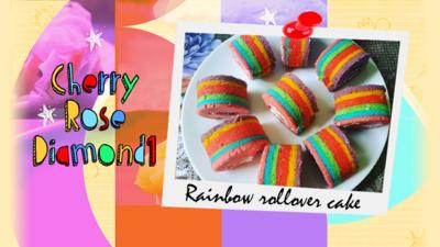 A plate of rainbow coloured rollover cakes made by a CBBC viewer.