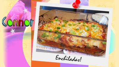 A photo of homemade enchiladas.