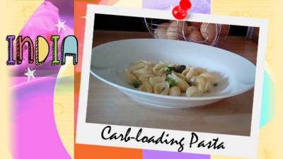 A plateful of Tilly's Carb-Loading Pasta, made by India.