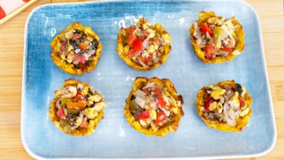Meet the McQueens - Vegan Ackee and Hearts of Palm Plantain Cups