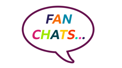 A speech bubble with the words 'fan chats'.