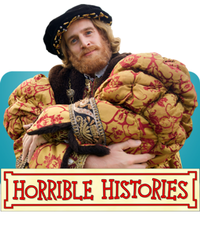 Henry VII and the Horrible Histories logo.