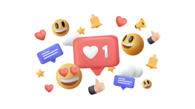 Likes, smiley faces and hearts