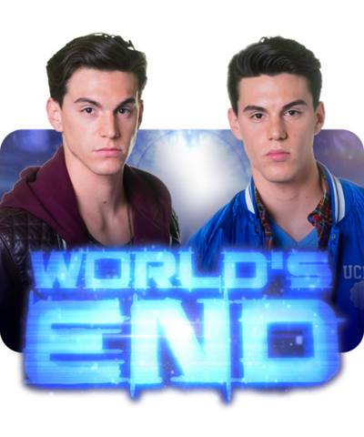 The twins from World's End with the logo
