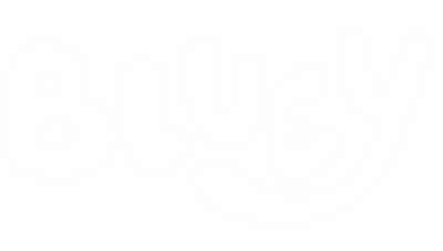 White text that reads 'bluey'.