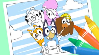Bluey - Bluey and friends colouring sheets