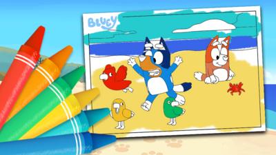 Summertime colouring sheets from Bluey