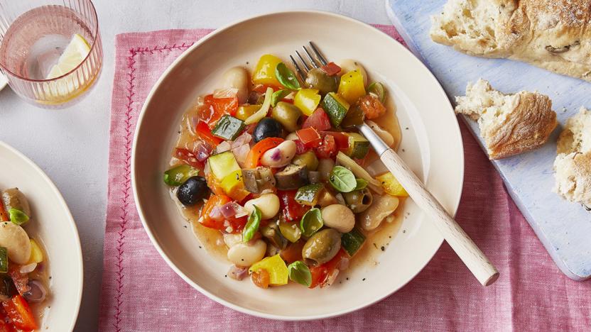 Slow cooker summer vegetable and butter bean stew