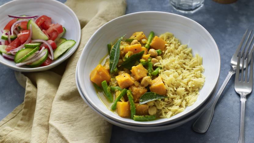 Butternut squash curry with chickpeas