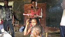 Miatta a former child soldier got some training as a hairdresser after the war