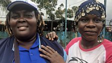 Alice (right) and Sando Masally (left) from the YWCA. Sando doesn't like the word 'Zogo,' preferring ‘disadvantaged youths’