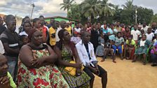 A tense community meeting in Paynesville, outside the Liberian capital