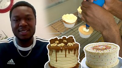Bobby Odu with cakes