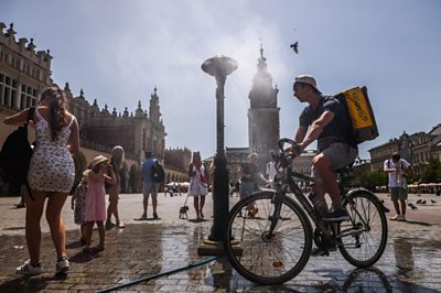 Heat from southern Europe is spreading across the Balkans, Poland and into Scandinavia, bringing high temperatures and severe thunderstorms. Tomasz Shafernaker has more.