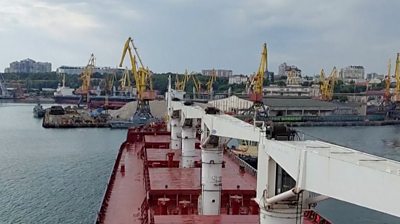 View of Odesa port in Ukraine.