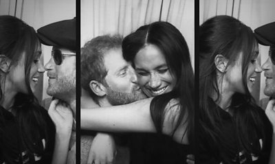 Duke of Sussex and Duchess of Sussex in photobooth