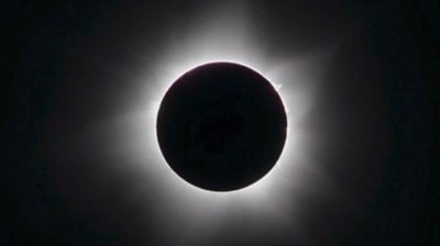 Moon covering sun during an eclipse