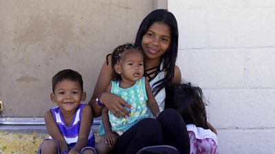 Roxana, 24, and her three children.