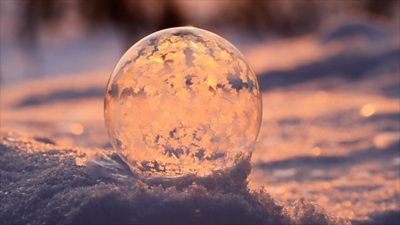 Soap bubble in cold temperature