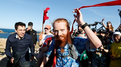 Russ Cook crosses finish line