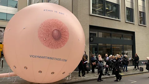 'Huge breast' outside Facebook HQ