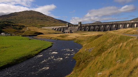 Lubreoch dam in Scotland from further down the river