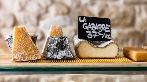 French cheeses at Parisian shop
