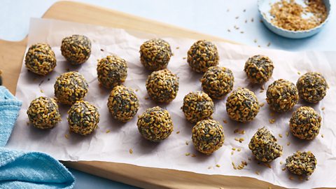 Get the recipe for peanut and coconut energy balls
