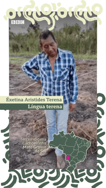Éxetina Aristides demonstrando a língua dos terena