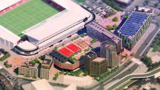 An aerial view of how the Ashton Gate area could look if the sporting quarter goes ahead