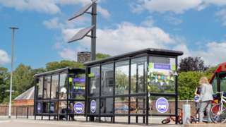 Solar powered bus stop