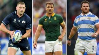 Finn Russell, Andre Esterhuizen and Julian Montoya all playing for their countries at the World Cup