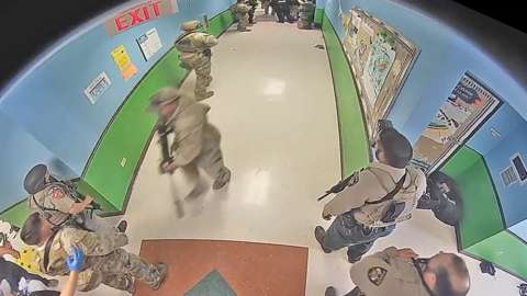 Screengrab from the surveillance footage inside Robb Elementary School